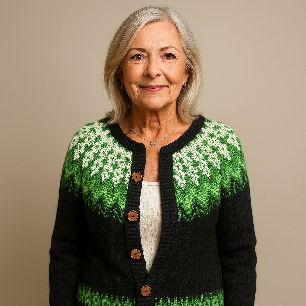 Raili™ - Retro Islannin Villa Neuletakki