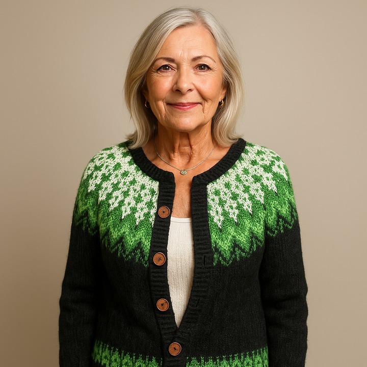 Raili™ - Retro Islannin Villa Neuletakki